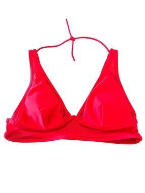 NOBO Red Classic Triangle Mesh Trim Very Sexy Comfy Bikini Top L 11 13 EUC